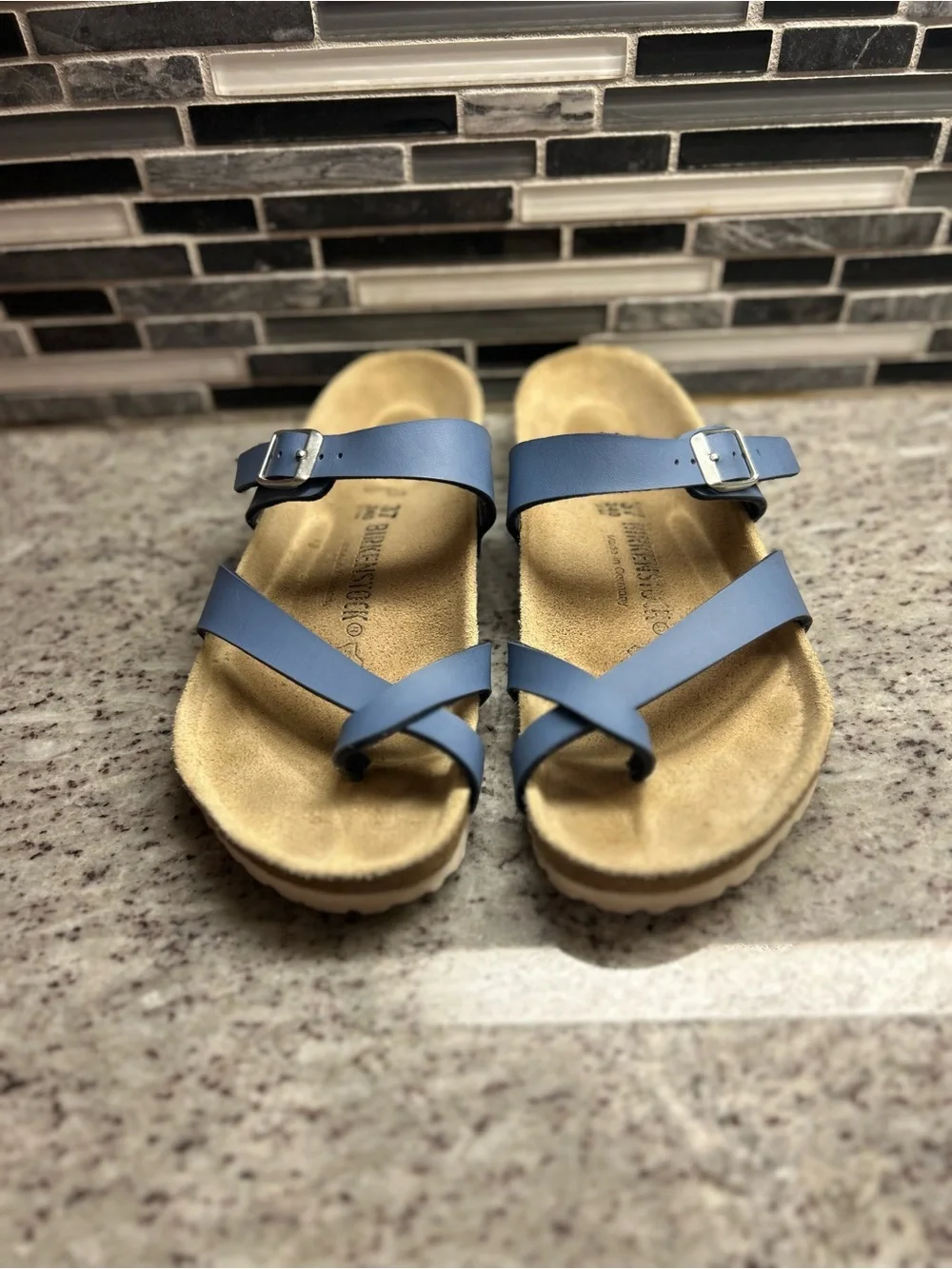 Birkenstock Mayari Blue Strappy Sandals with Buckle size 6(37)
